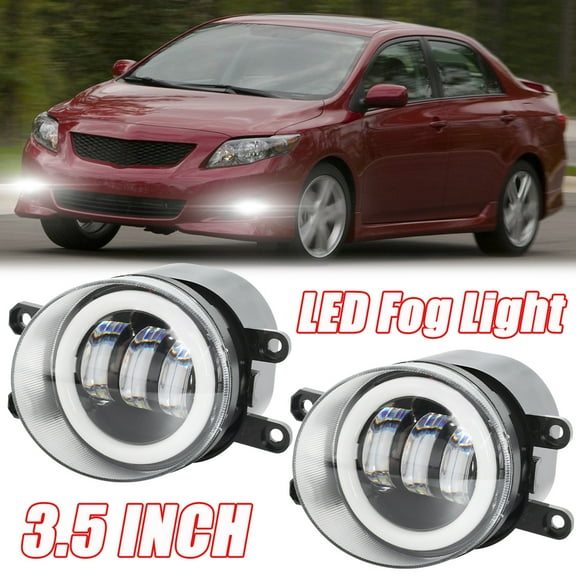 HMCYCI LED Fog Light For Toyota Corolla 11 2009-2013 Pair Bumper Fog Light Driving Lamp Replacement Fog Light Assemblies,6000k White,Pack of 2