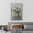 thumbnail image 2 of PixonSign Framed Canvas Print Wall Art Fine Art Still Life White Daisy Flowers Nature Wilderness Illustrations Modern Art Botanical Floral Farmhouse/Country Relax/Calm/Cozy - 24"x36" White, 2 of 5