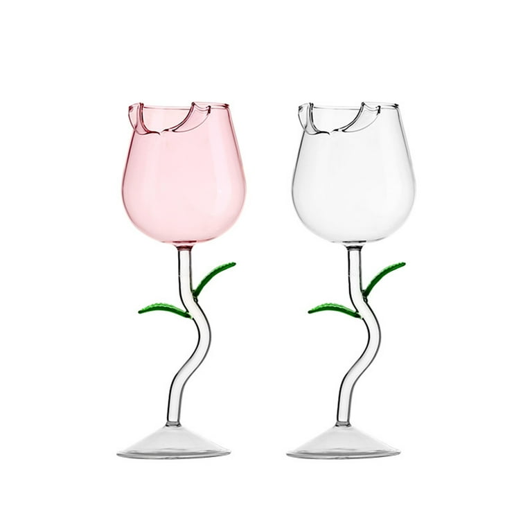 Rose Shaped Wine Glasses Transparent For Party Wedding Valentine's Day  Durable Creative 150ml Drinkware