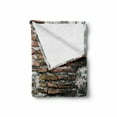 thumbnail image 2 of Rustic Soft Flannel Fleece Throw Blanket, Worn Looking Wall Photograph with Wooden Floors Building Structure, Cozy Plush for Indoor and Outdoor Use, 50" x 70", Cinnamon Black White, by Ambesonne, 2 of 6