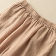 thumbnail image 6 of Endives Linen Pant Women Bloomers Drooping Pants Wide Leg Pants High Waist Loose Slim Casual Cropped Pants Straight Leg Baggy Pants Pink, 6 of 6