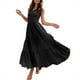thumbnail image 2 of Qarigey Vestido largo de mujer estético sin mangas plisado un hombro vestido de noche Club playa vacaciones mujer ropa de verano Vestidos Negro S Qarigey AP011089-13, 2 of 6
