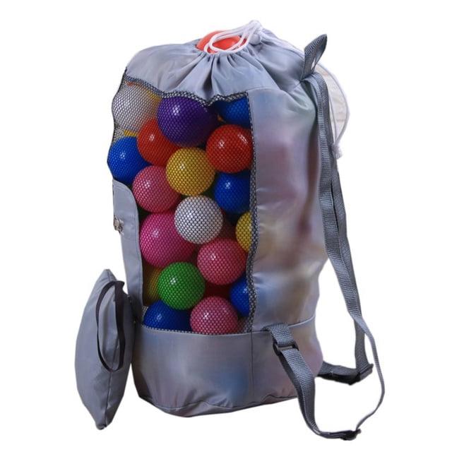 Coofit Mesh Beach Bag Folding Portable Drawstring Toy Mesh Bag Beach Toy Bag