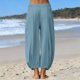 thumbnail image 5 of TaTaai Women's Solid Color Loose Fit Elastic Waist Beam Foot Long Pants Comfortable Casual Trousers with Convenient Side Pockets Versatile Daily Sports and Lounge Pants Gift, 5 of 6