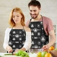 thumbnail image 5 of Black Gothic Moon Star Face Pattern Apron-Garden Aprons for Women with Pockets-Cotton Linen Waterproof Kitchen Cooking Gardening Aprons Adjustable for Kitchen,Cooking,BBQ and Salon 33x27 Inch, 5 of 7