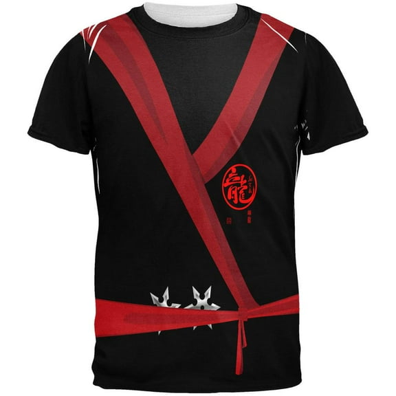 Halloween Dark Ninja Costume All Over Adult T-Shirt - X-Large