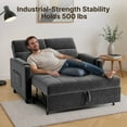 thumbnail image 3 of Jolifa Sofa Bed, 2 in 1 Sleeper Sofa with Detachable Velvet Cover, Easy to Assemble, Recliner Lounge, Comfy Futon Pull Out Couch for Living Room/Office/Apartment (Dark Grey), 3 of 10