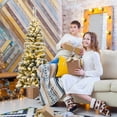thumbnail image 3 of Patiojoy 4.5FT Snow Flocked Pencil Pre-lit Christmas Tree with Flexible Stand Thick Leaves LED Lights, 3 of 7