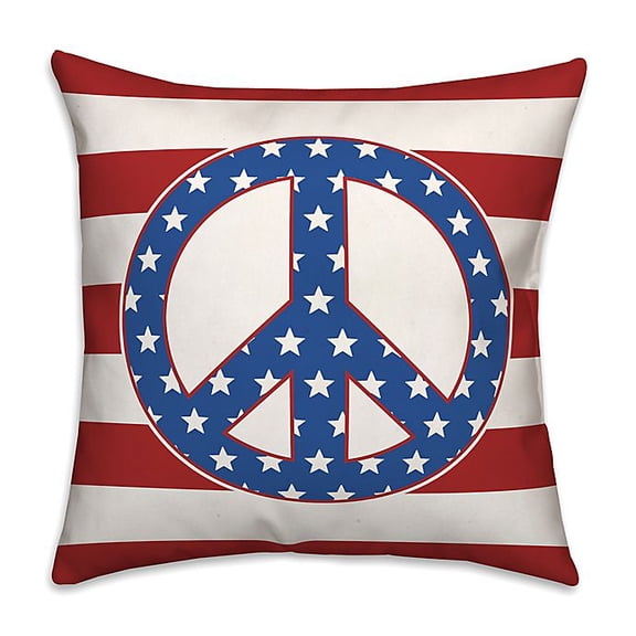 Creative Products Peace Sign Stars and Stripes 18x18 Spun Poly Pillow