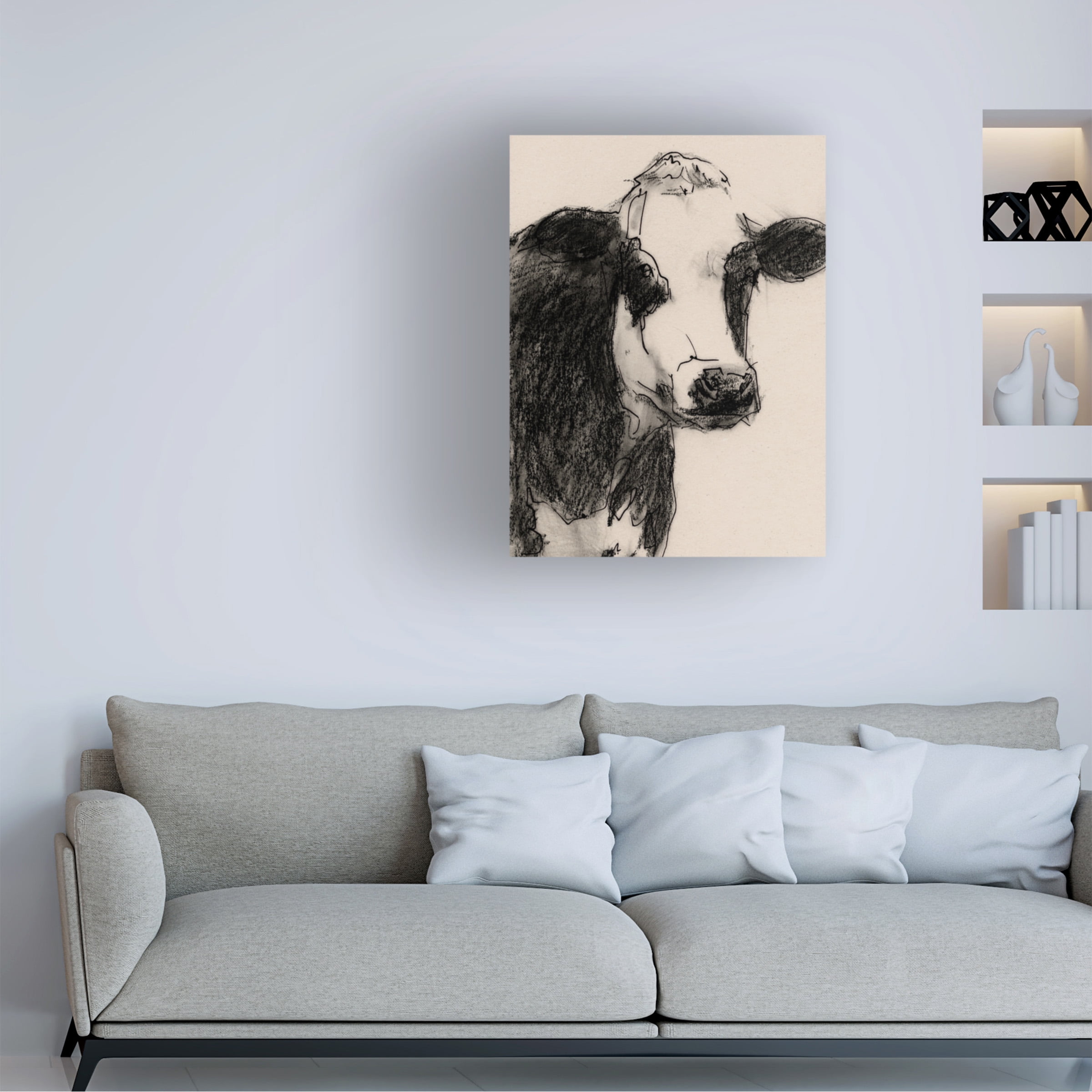 Victoria Barnes 'Cow Portrait Sketch I' Canvas Art