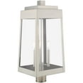 thumbnail image 5 of 10.5 inch 3 Light Brushed Nickel Outdoor Post Top Lantern with Clear Glass Shade backed with Solid Brass material for patio, front porch, entryway and more, 5 of 6