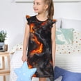 thumbnail image 4 of Balery Molten Lava Abstract Flow Camisón de princesa para niñas, pijama de algodón con mangas abullonadas, suave y bonito.-Medium, 4 of 6