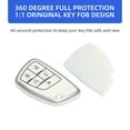 thumbnail image 4 of OFFCURVE for Chevy GMC Key Fob Cover, for 2022 2023 2024 Chevrolet Silverado 1500 GMC Sierra 1500 2500HD 3500HD Buick Envision, Soft TPU Key Shell Case Remote Smart Key Holder（5 Buttons Ivory), White, 4 of 5