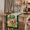 thumbnail image 2 of Table Runners 72 Inches Long Dress Scarves, St Patricks Day Farmhouse Kitchen Table Runner, Coffee Tablerunners, Farmhouse Watercolor Dogs Green Shamrock 18x72 Inch, 2 of 9