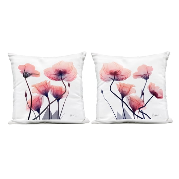 Stupell Industries Various Faded Pink Flowers Design by Albert Koetsier Outdoor Printed Pillow (Set of 2)