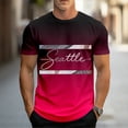 thumbnail image 2 of CONZONE Mens Tshirts Short Sleeve T-Shirts for Men Crew Neck Gradient Color Letter Graphic Casual Summer Tee Tops, 2 of 4