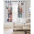 thumbnail image 2 of 4th of July Blackout Curtains for Bedroom Living Room Darkening Curtains 84 Inch Length 2 Panels Set Independence Day Spring Floral US Flag Window Curtain Window Treatment Grommet Drapes 42"x84", 2 of 9