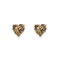 thumbnail image 3 of 1.5 ct Screw-Back Stud Earrings for Women | 6.0mm Heart Cut Simulated Champagne Diamond | 18K White Gold, 3 of 5