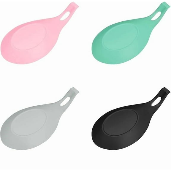 Silicone Spoon Rest for Stove Top Set of 4 - Heat Resistant & Easy Clean  Kitchen Spoon Rest for Kitchen Counter - Silicone Utensil Rest for Stove Top - This Nonstick Spoon Holder