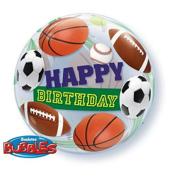 LOONBALLOON Soccer Balloons, 22″ BUBBLE - BIRTHDAY SPORT BALLS