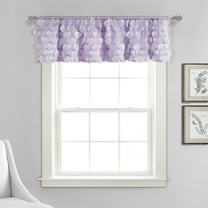 Lush Decor Gigi Window Curtain Valance, 14 inch L x 70 inch W, Lilac - Kitchen and Room Decor