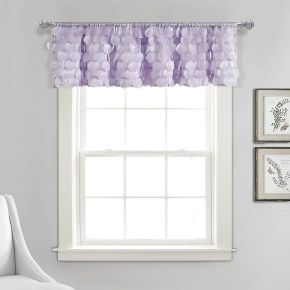 Lush Decor Gigi Window Curtain Valance, 14 inch L x 70 inch W, Lilac - Kitchen and Room Decor