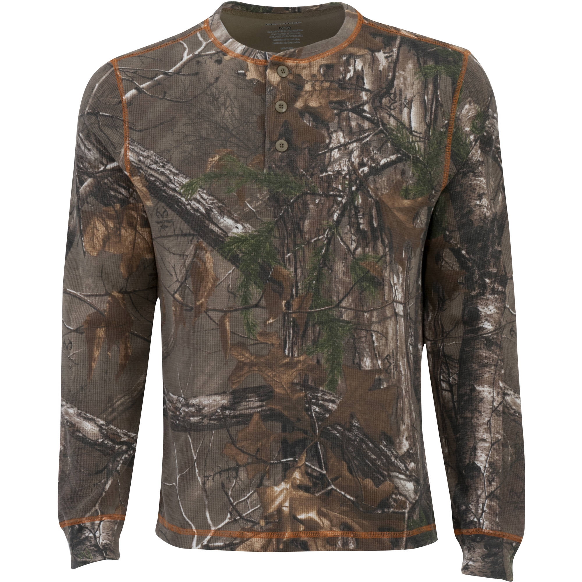 Men's Long Sleeve Thermal Henley, Multiple Patterns