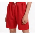 thumbnail image 6 of Cavosen Mens Shorts Athletic Casual Drawstring Elastic Waistband Shorts with Pocket Solid Breathable Lightweight Shorts Summer Trendy Shorts Red 2XL, 6 of 8