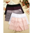 thumbnail image 5 of FINETOO Lace Underwear For Women Boy Shorts Cheeky Breathable Panties Invisible Embroidery Floral Briefs S-XL 6 Pack, 5 of 5