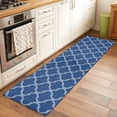 thumbnail image 2 of Runner Rug 2 x 6 Ft, Dark Blue Morocco Washable Non-Slip Floor Mat for Kitchen Hallway/Entryway, Ethnic Abstract Geometric Quatrefoil Grid Long Kitchen Runner Area Rugs for Living Room, Low-Profile, 2 of 8