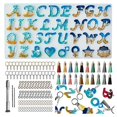 thumbnail image 1 of Kit de Molde de Resina de Letras Inversas, Molde de Silicona para Resina DIY, Juego de FabricacióN de Llaveros de Resina Epoxi Decorativos y Letras, 1 of 9