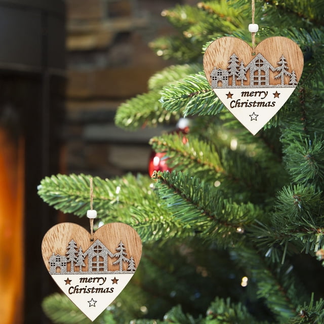 Christmas Decorations White Splicing Wooden Ornaments Christmas Tree Decorations Pendants Holiday Supplies Decoration