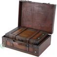 thumbnail image 1 of Vintiquewise Valise Ancienne/boîte Décorative avec Rayures, Ensemble de 2, 1 of 4
