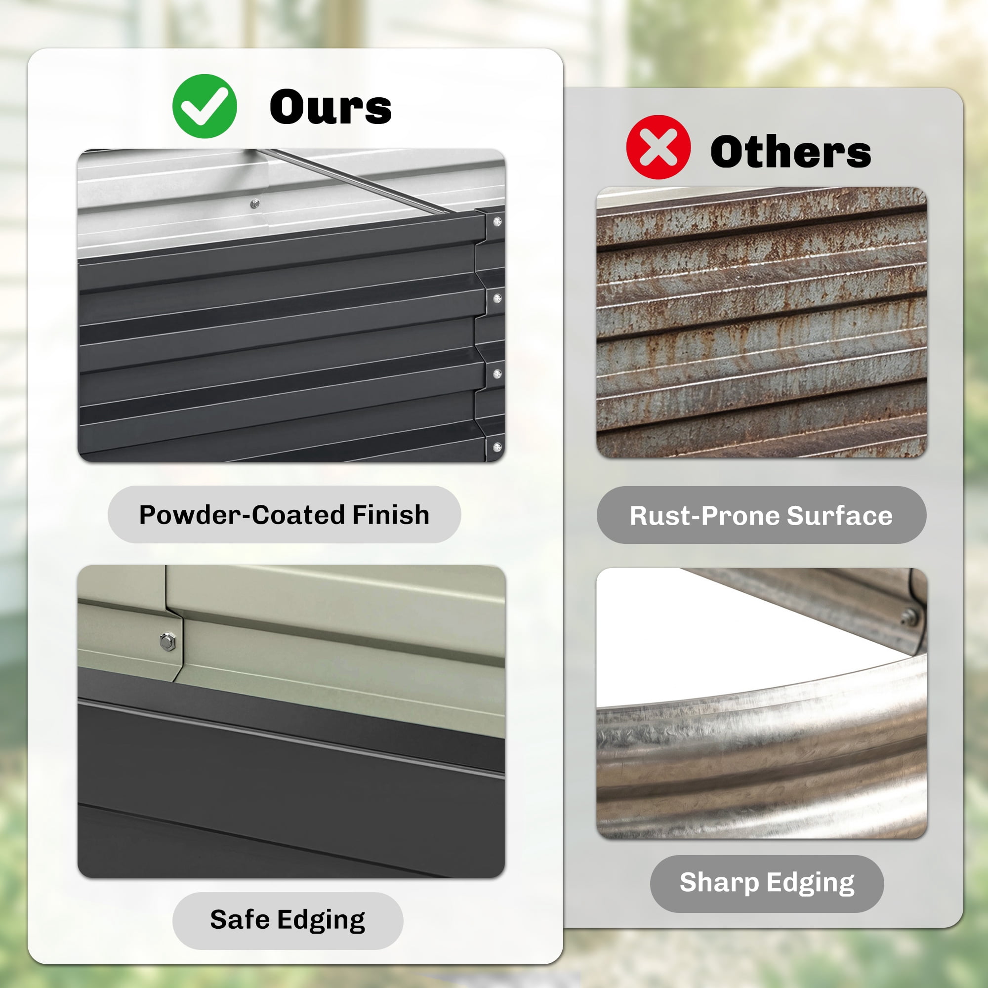 Outsunny 4' x 2' x 1' Galvanized Raised Garden Bed Planter Raised Bed with Steel Frame for Vegetables, Flowers, Plants and Herbs, Gray