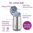 thumbnail image 3 of b.box Insulated 12 oz Blue Solid Print Chill Out Stainless Steel Water Bottle with Free Flow Silicone Straw, 3 of 10