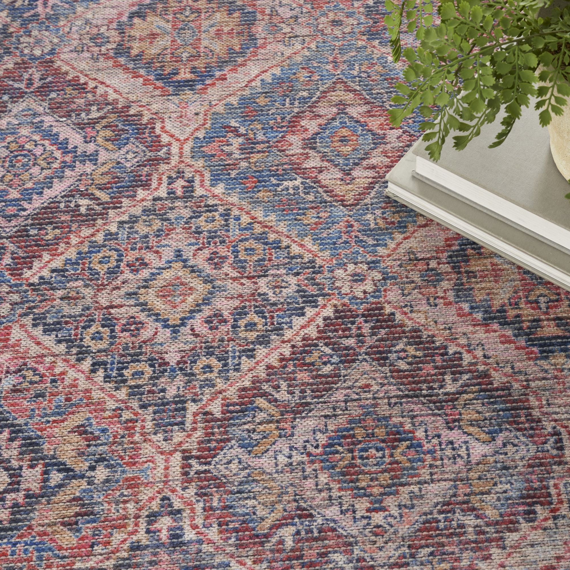 Nourison New Concept Washables Vintage Persian Indoor Rug Multicolor 6' x 9'