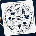 thumbnail image 3 of Wheel of The Year Stencil 11.8x11.8inch Reusable Sun Moon Phase Painting Template Four Seasons Sign Decoration Stencil for Painting on Wood Wall Fabric Canvas Furniture Crafts, 3 of 9