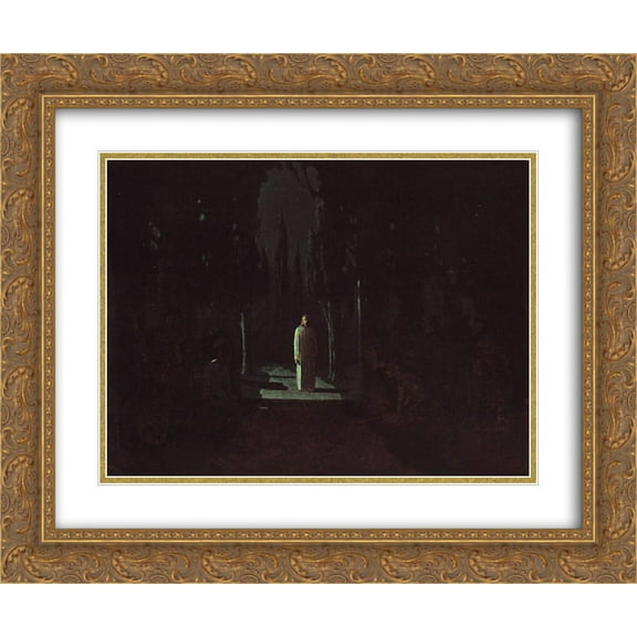 Arkhip Kuindzhi 2x Matted 24x20 Gold Ornate Framed Art Print 'Christ in the Garden of Gethsemane'