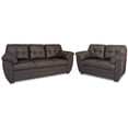 thumbnail image 1 of Sala de Piel Genuina Sofá y Love Seat ConfortoPiel  Derby Chocolate, 1 of 9