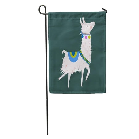 SIDONKU Blue Llama Lama Drawing Graphic Alpaca Andes Beast Brute Garden Flag Decorative Flag House Banner 28x40 inch