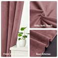 thumbnail image 5 of XWZO Velvet Blackout Curtains 84 inches with Tiebacks, Rod Pocket Room Darkening Curtain Drapes, 52"W x 84"L, Wild Rose, 2 Panels, 5 of 8