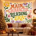 thumbnail image 3 of Floral Text Design on Cream Background Whimsical Retro for Book Lovers Literary Wall Art Housewarming Gift Tapestry Wall Hanging for Reading Nook and Bedroom, 3 of 7
