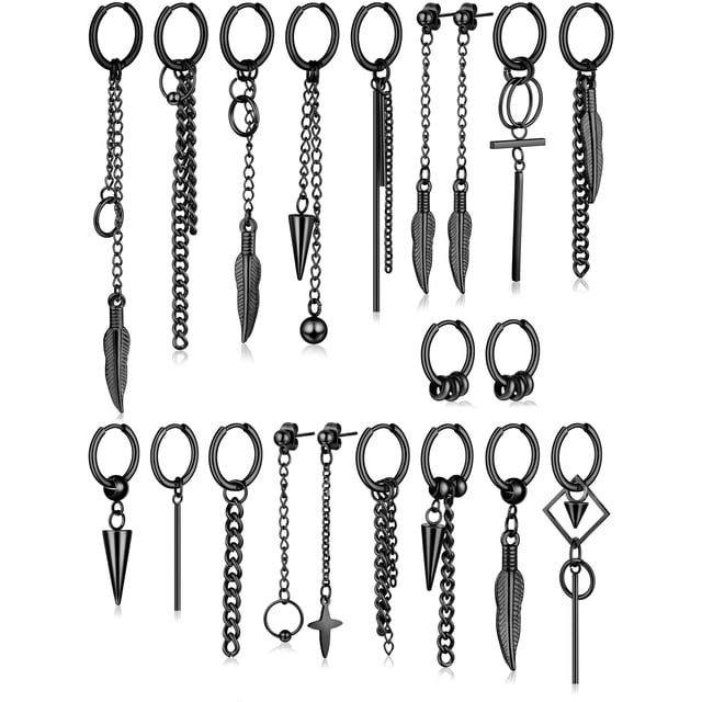 Pendientes Hicarer de acero inoxidable con bisagras, 20 unidades