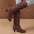 thumbnail image 5 of KEVCHE Women's Chunky Heel Knee High Boots, Fall Winter Lace Up Pointed Toe High Heel Boots with Breathable Lining, Trendy Boots for Daily Party Wear, 5 of 7