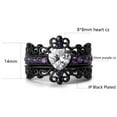 thumbnail image 2 of Crown Matching Rings Couple Ring Purple 1CT CZ Women Wedding Ring Set Male Titanium Band, 2 of 7