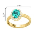 thumbnail image 3 of Gold Over Sterling Silver with Paraiba Tourmaline and White Topaz Halo Ring, 3 of 3