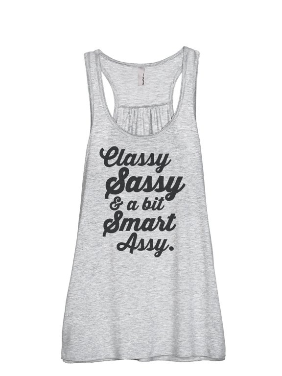 Classy Sassy Women Sleeveless Flowy Racerback Tank Top