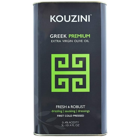KouziniGreek Premium Extra Virgin Olive Oil, 3 Liter Tin, Cold Pressed, Single Origin, Rich Flavor & Aroma
