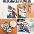 thumbnail image 3 of Independence Day USA Flag Tea Towels Set of 1 Statue of Liberty Kitchen Dish Cloth with Hanging Loop, 18"x28"Lint-Free Absorbent Towel for Kitchen Drying Wiping and Cleaning, 3 of 6
