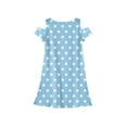 thumbnail image 6 of XADYUY Summer Dress for Girls 10-12 Casual A-Line Sleeveless Toddler Skater Polka Dot Summer Crew Neck Swing kids sundresses girls 4-16,Light Blue 7-8 Years, 6 of 6